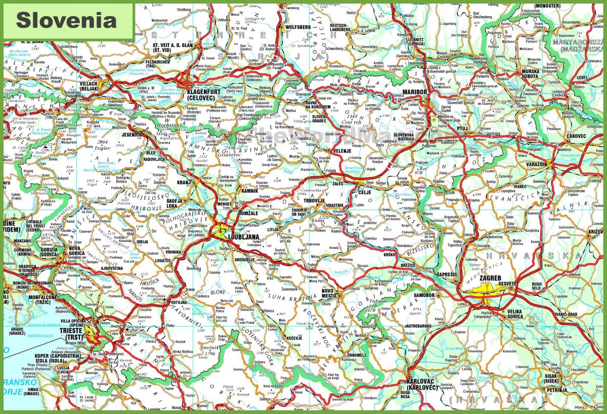 Map of detailed Slovenia