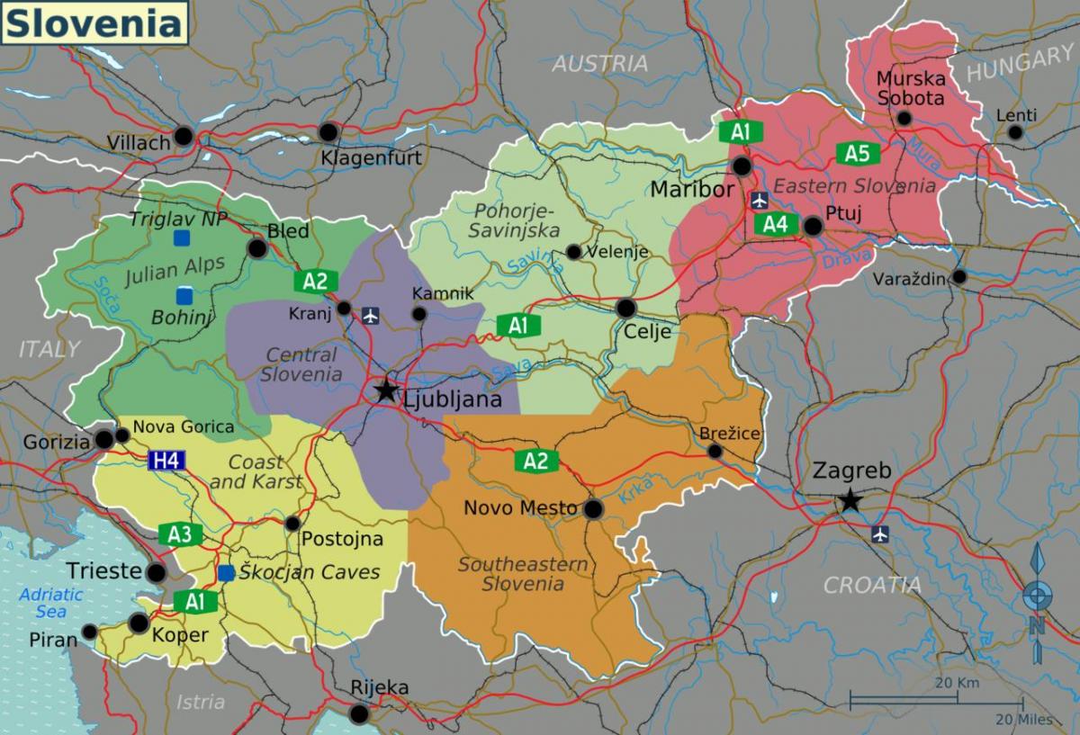Slovenia tourist attractions map