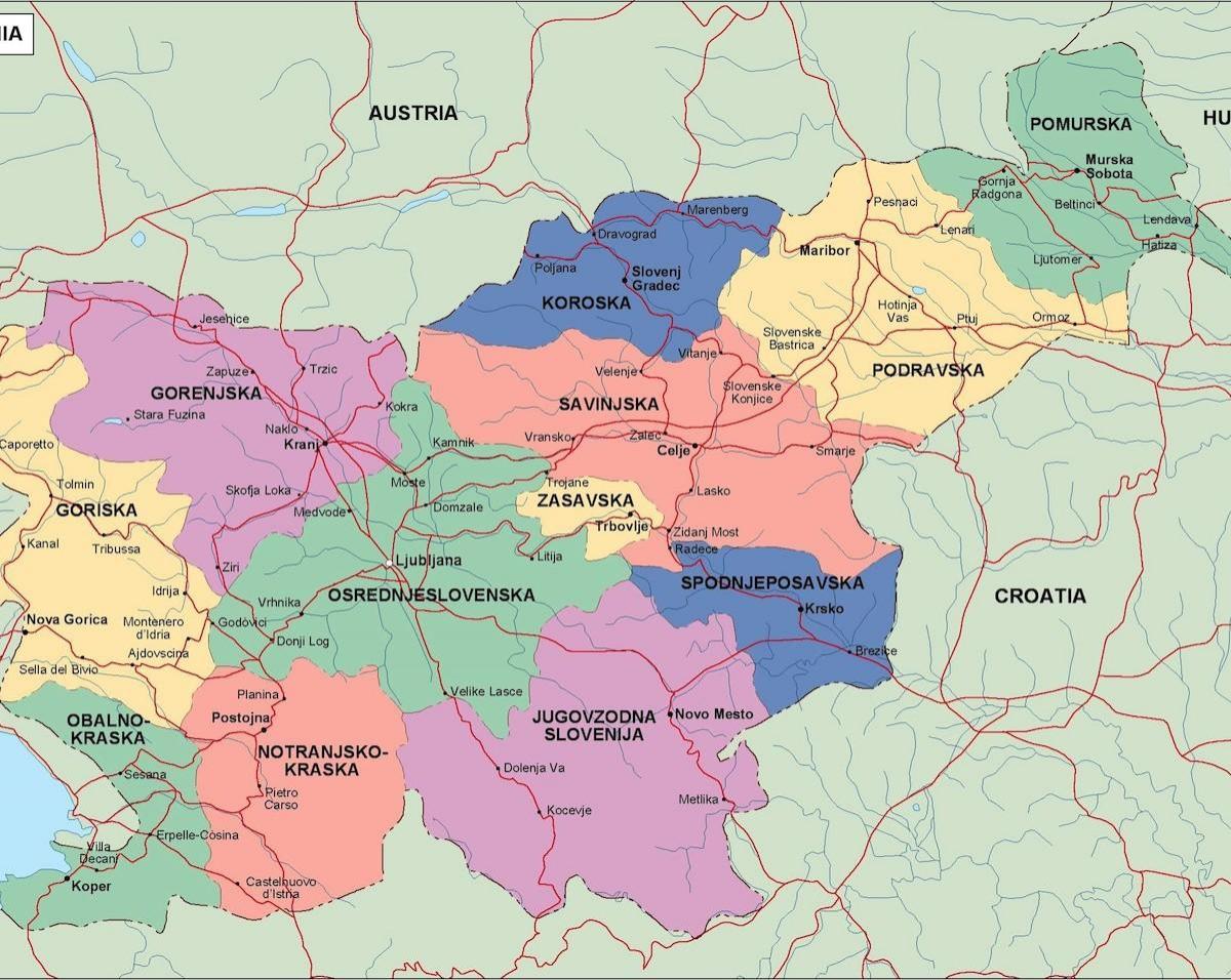 Map of Slovenia political