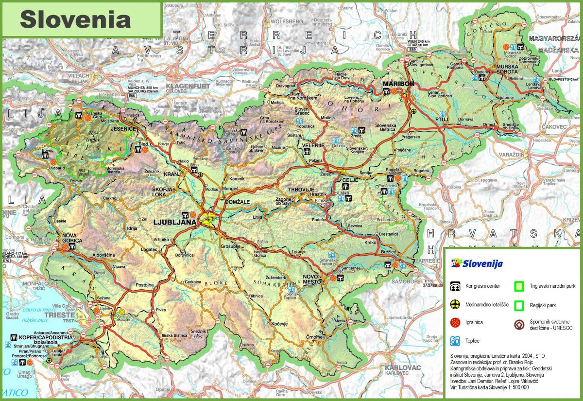 Map of Slovenia road