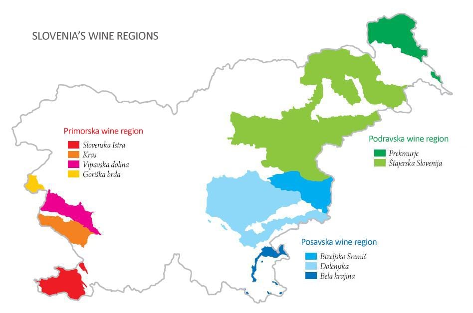 Map of Slovenia wine