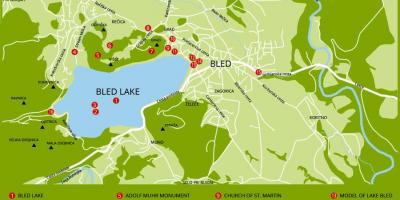 Map of Slovenia showing lake bled