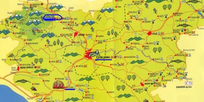 Map of Slovenia sightseeing