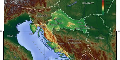 Map of Slovenia topographic
