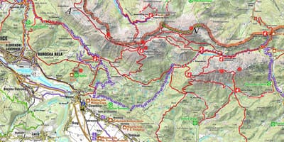 Map of Slovenian alps