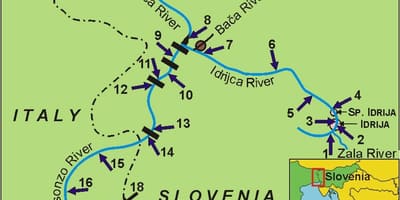 Map of soca river Slovenia